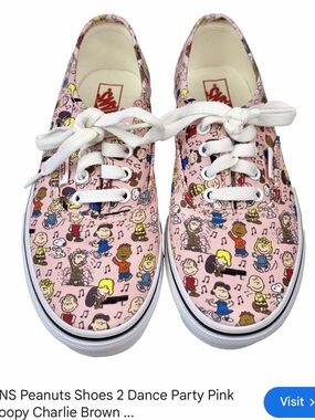 Vans Pink Peanuts Dance Party Canvas Sneakers